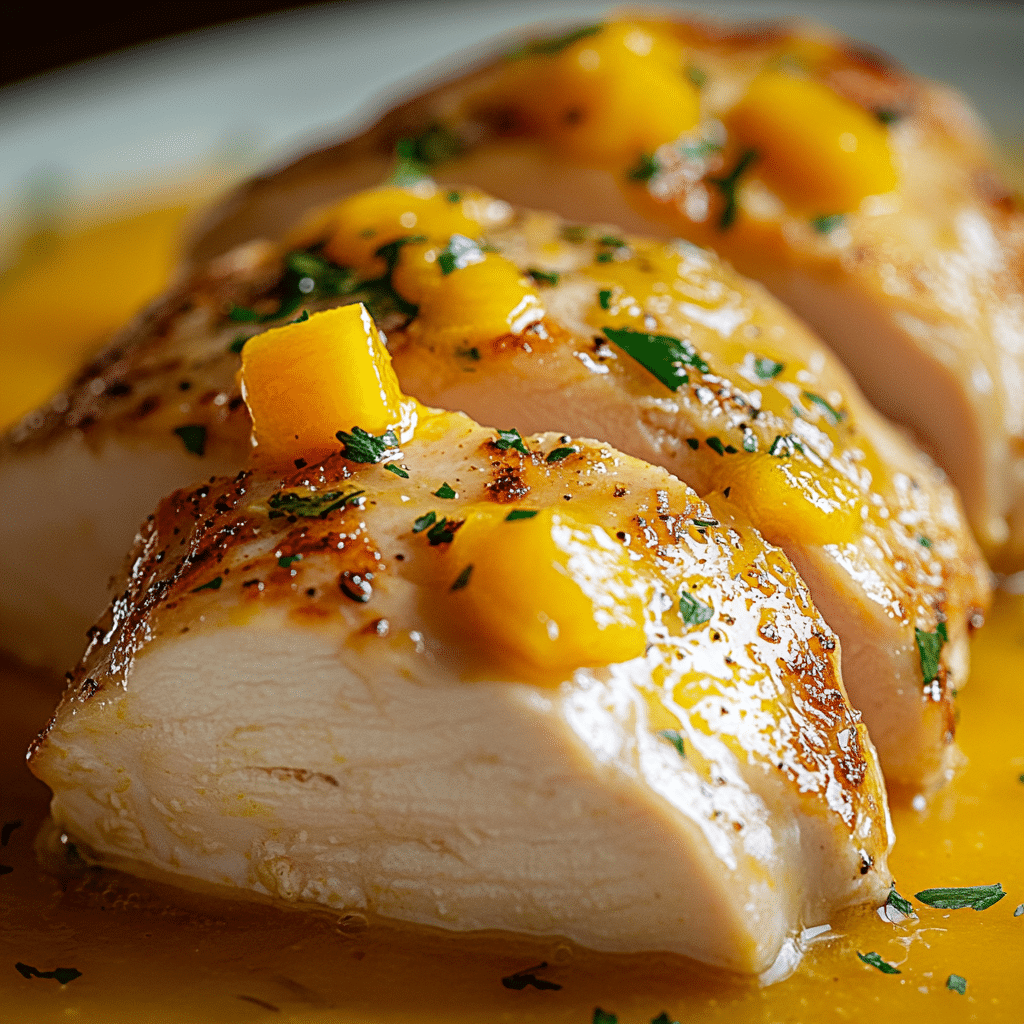 Pechugas de Pollo en Salsa de Mango