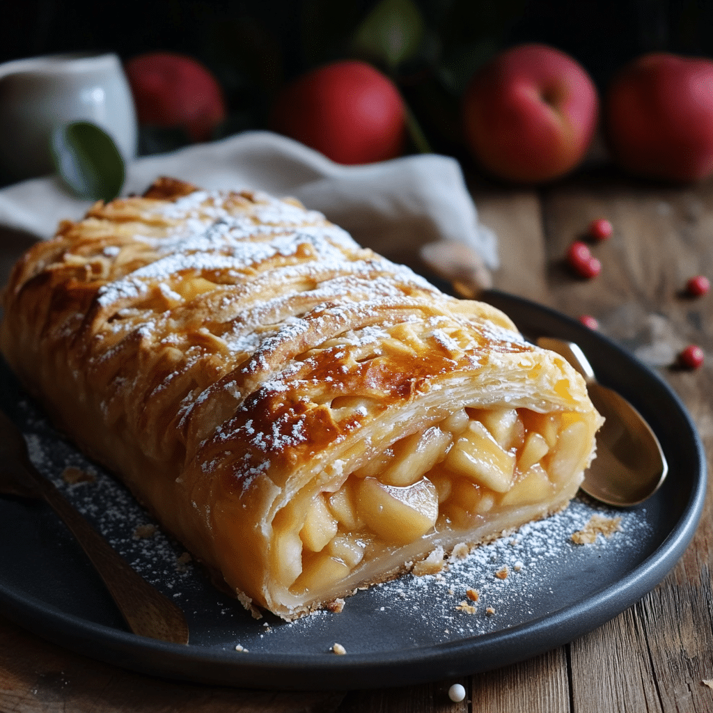 Pastel Alemán con Relleno de Manzana