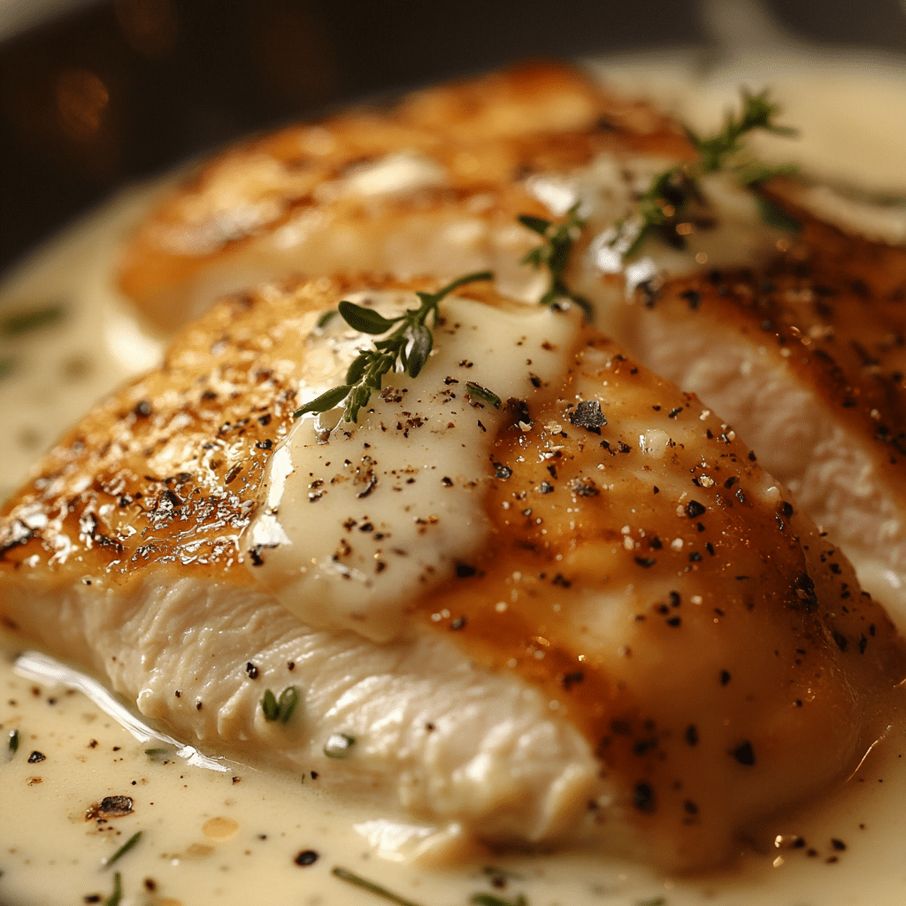 Filete de Pollo en Salsa Cremosa de Ajo y Parmesano