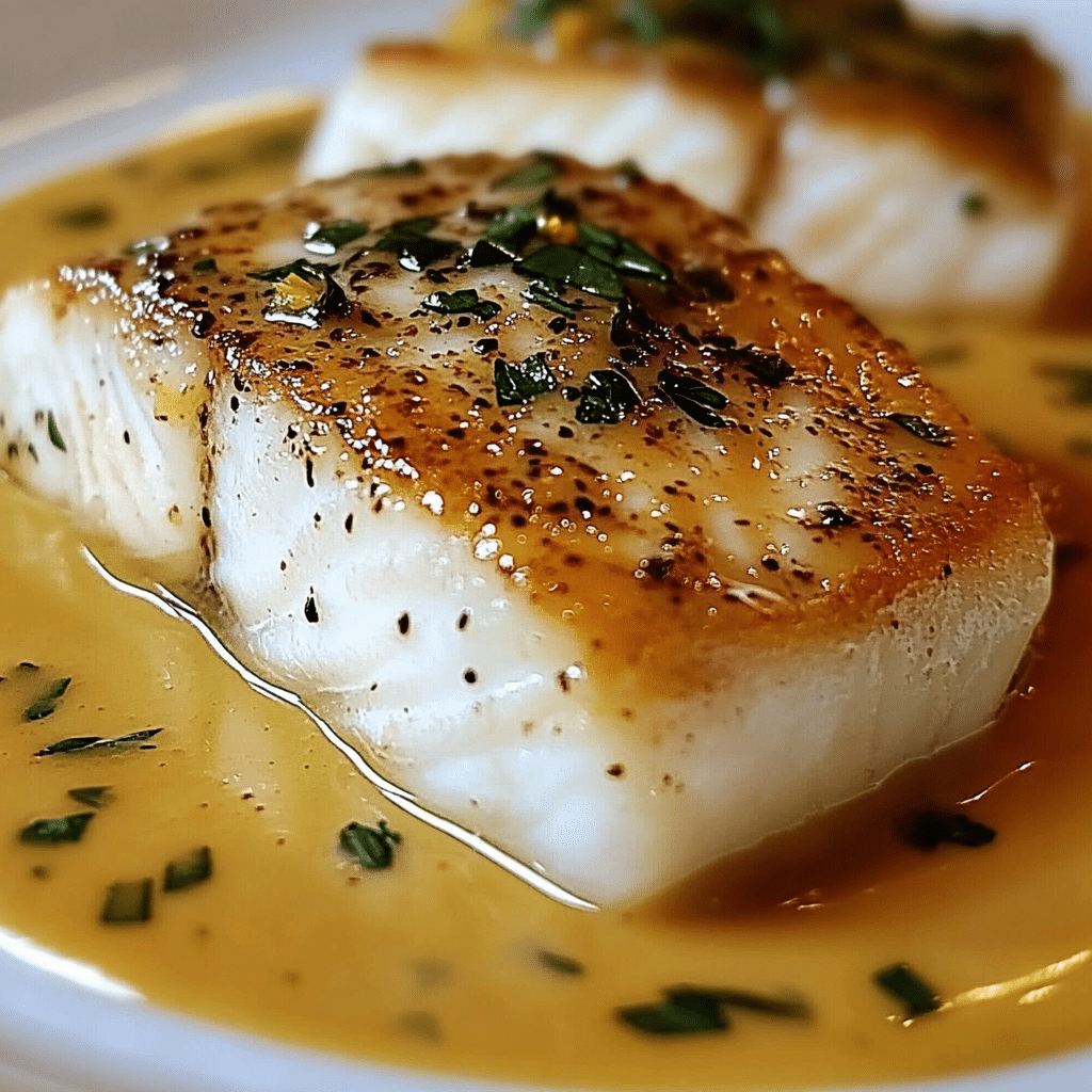 Merluza con salsa de mostaza y limón