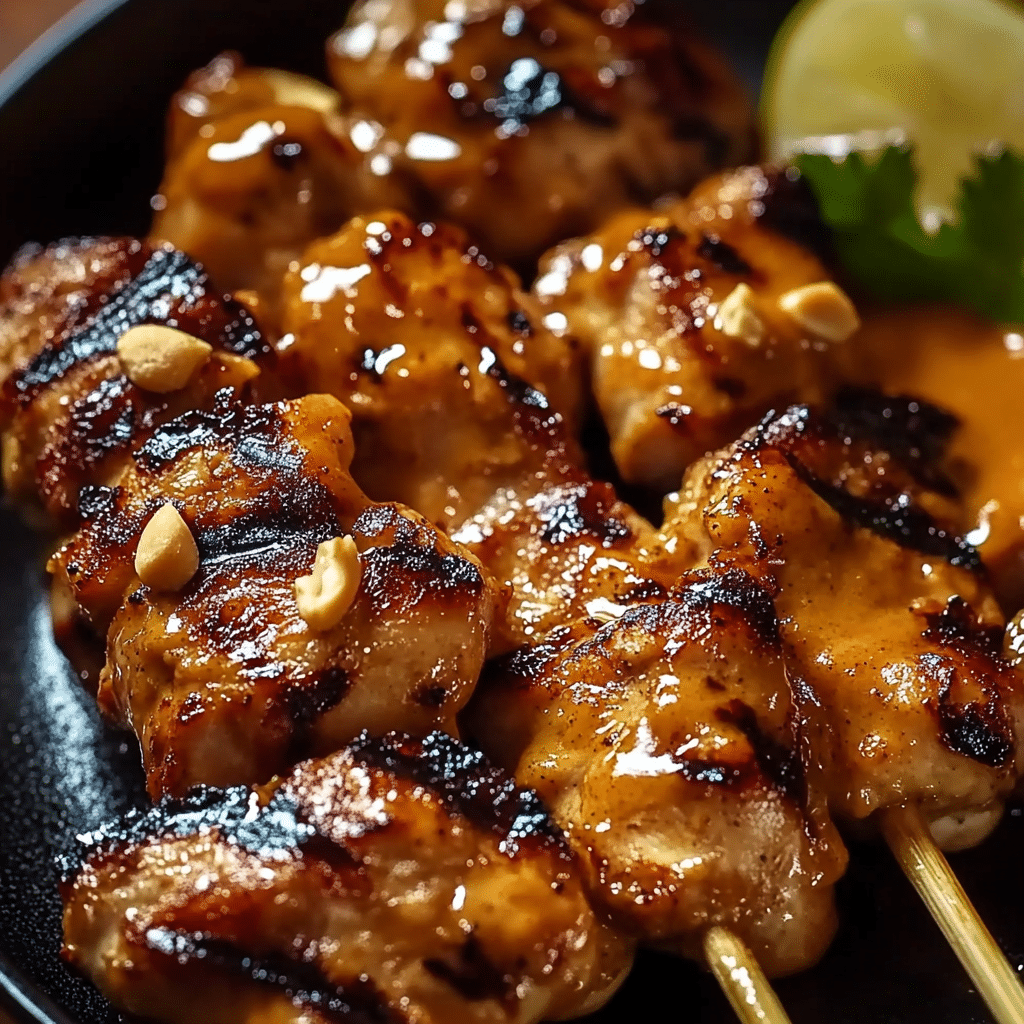 Pollo Satay a la Parrilla con Salsa de Maní