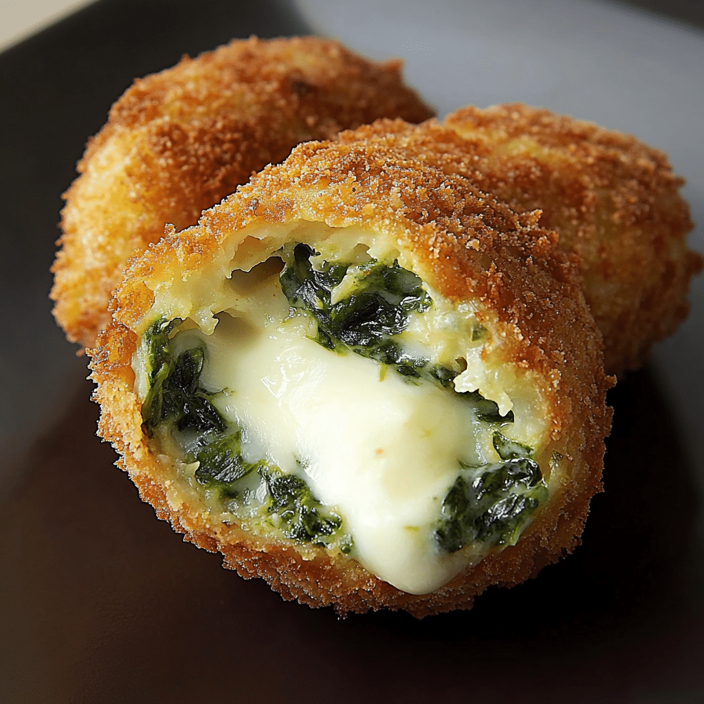 Croquetas de espinacas con queso mozzarella