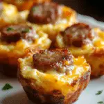 Tazas de Salchicha, Huevo y Queso – Desayuno Fácil