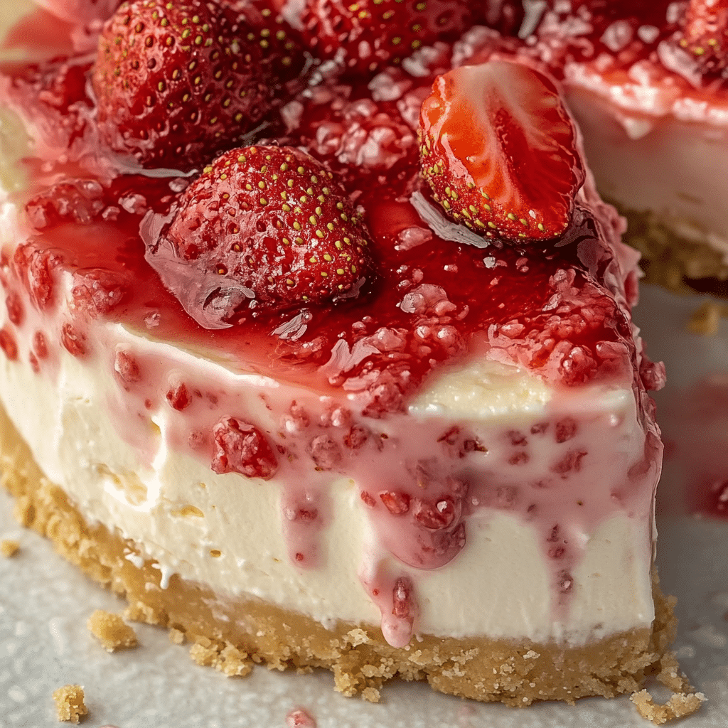 Cheesecake de Fresa Sin Hornear