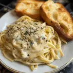 Fettuccine Alfredo con Pan de Ajo