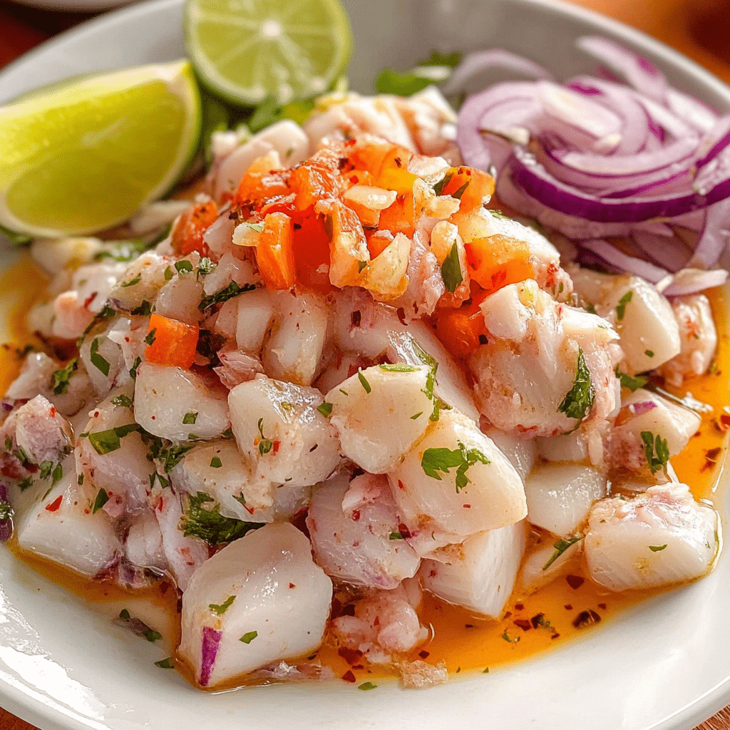 CEVICHE PERUANO CLÁSICO DE PESCADO