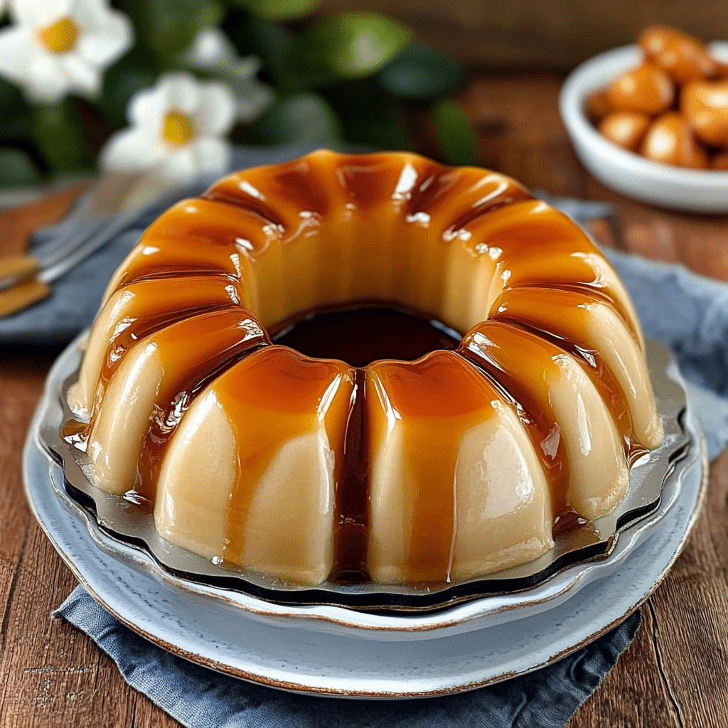 Flan de Vainilla en Molde de Aro con Caramelo 55 Flan de Vainilla en Molde de Aro con Caramelo