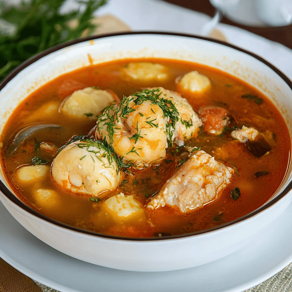 Caldo de Albóndigas de Camarón y Pescado 83 Caldo de Albóndigas de Camarón y Pescado