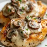 Pollo Relleno de Champiñones y Queso Crema