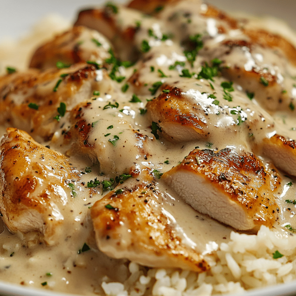 Pollo Cremoso con Arroz – Receta Deliciosa y Fácil