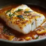 Bacalao en Salsa de Pimiento Rojo Asado