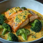 Salmón en Curry Cremoso de Coco con Brócoli Tierno