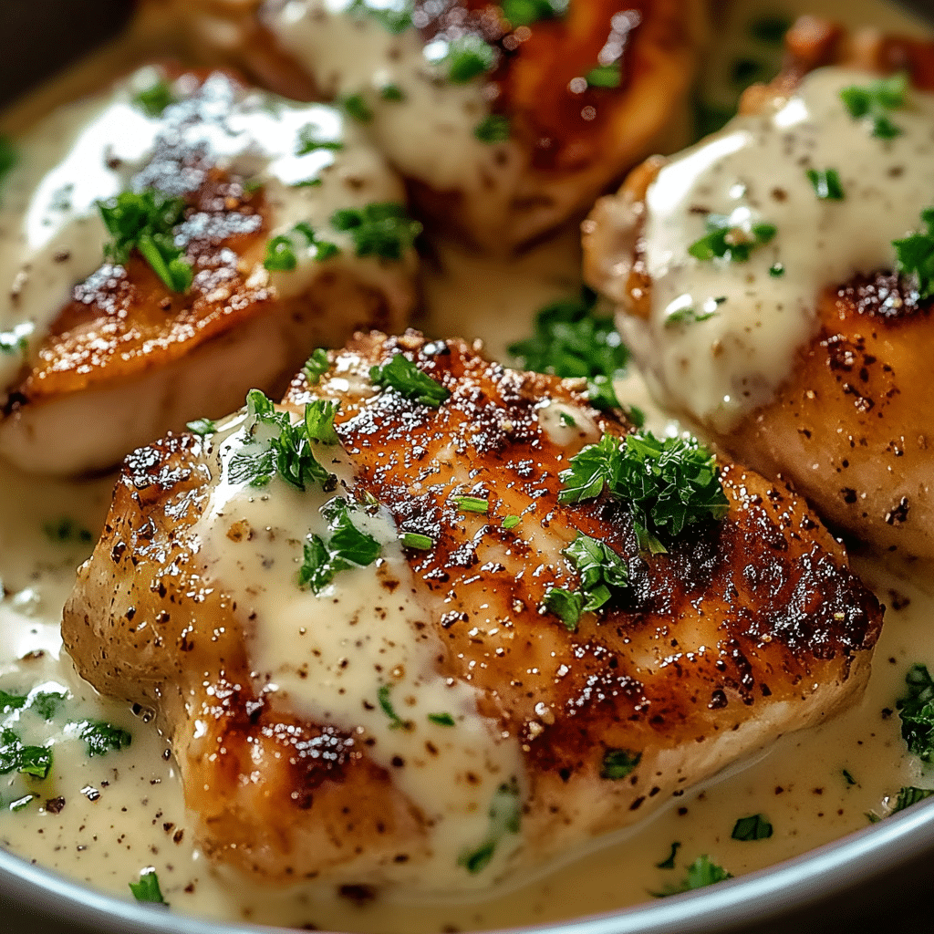 Pochas de Pollo con Salsa Cremosa de Ajo