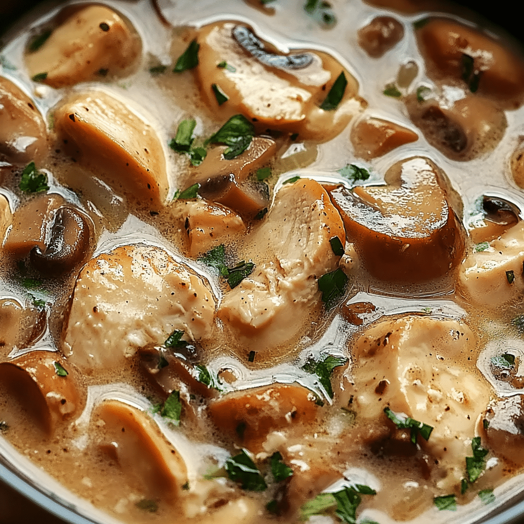 Sopa de Pollo y Champiñones Asada