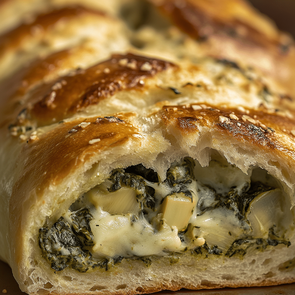 Pan Relleno de Espinacas y Alcachofas