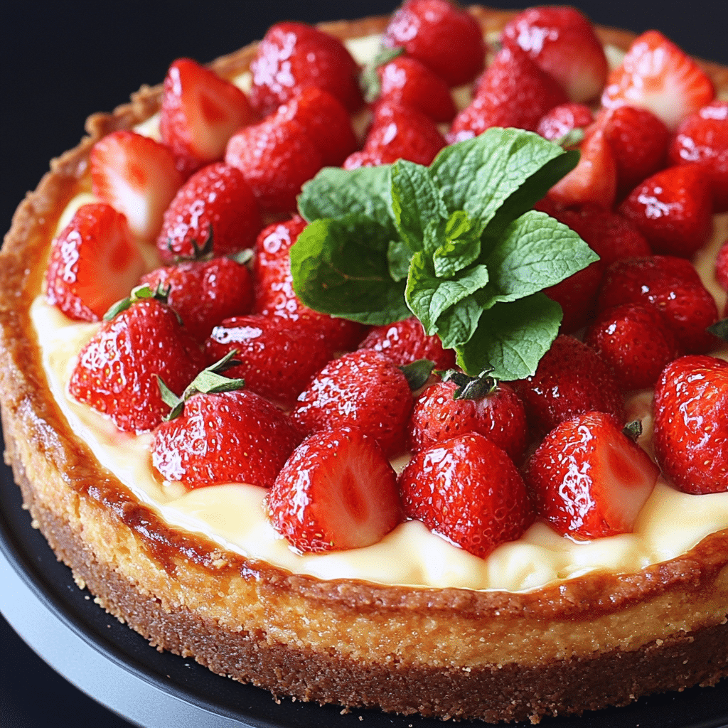 Tarta de Queso con Fresas al Horno