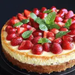 Tarta de Queso con Fresas al Horno