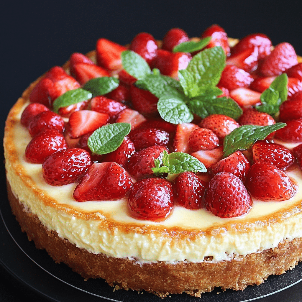Tarta de Queso con Fresas al Horno