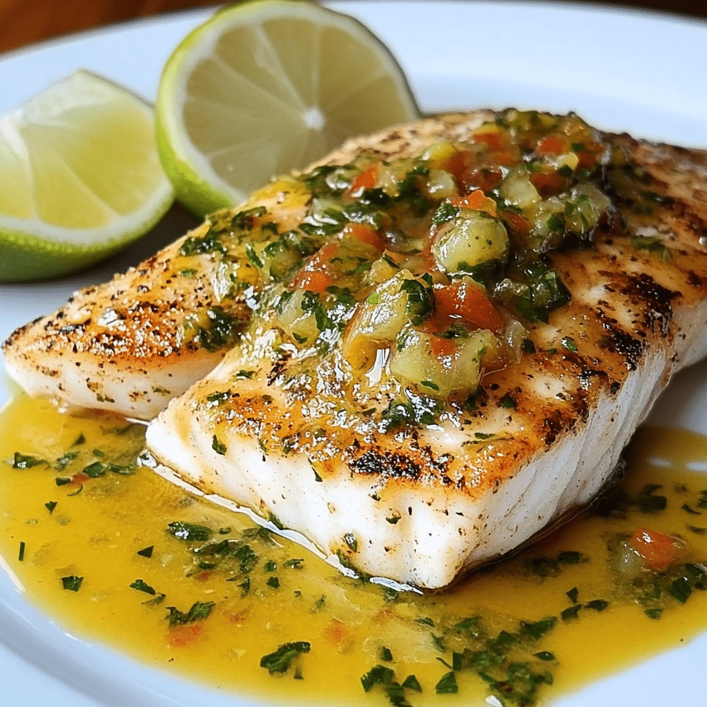 Filete de Pescado con Salsa de Mostaza y Limón
