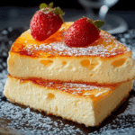 Pastel de Queso Cremoso con Toque de Azúcar Glass