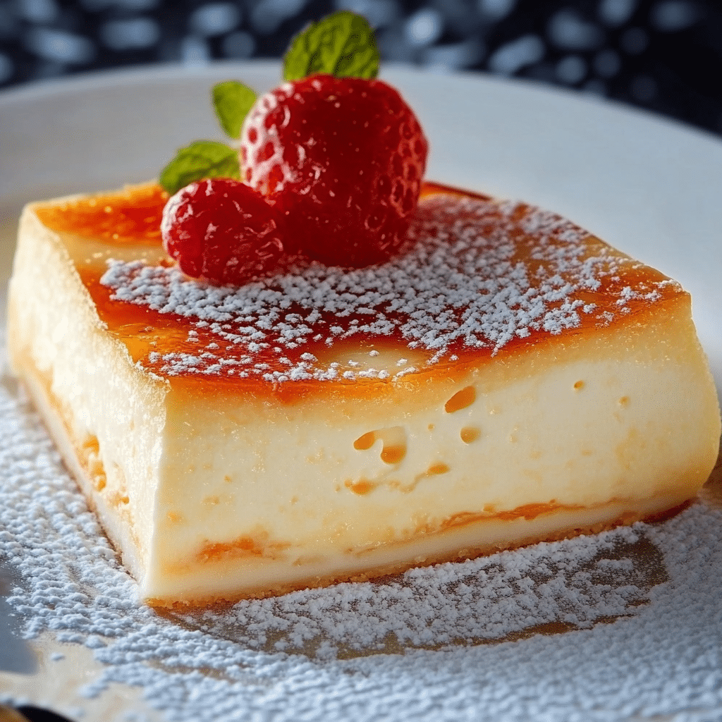 Pastel de Queso Cremoso con Toque de Azúcar Glass