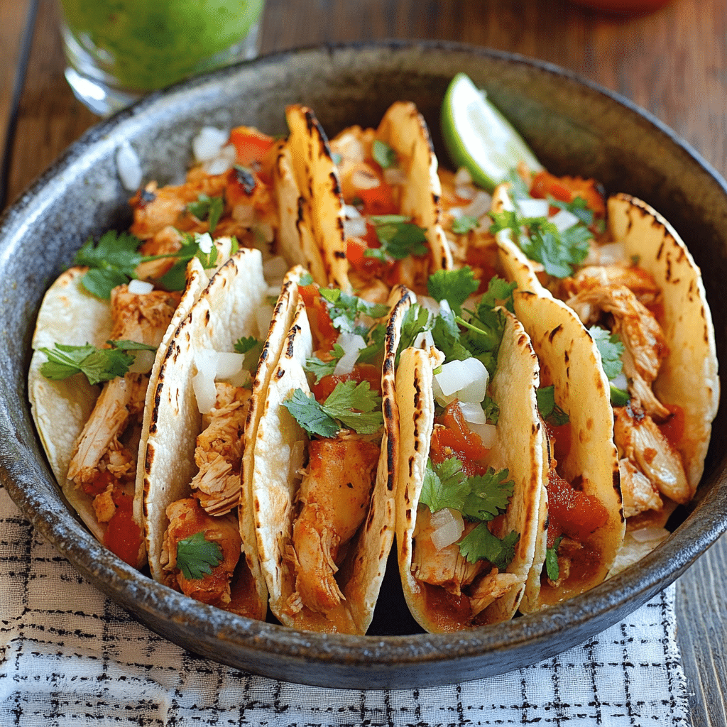 Tacos de pollo y queso