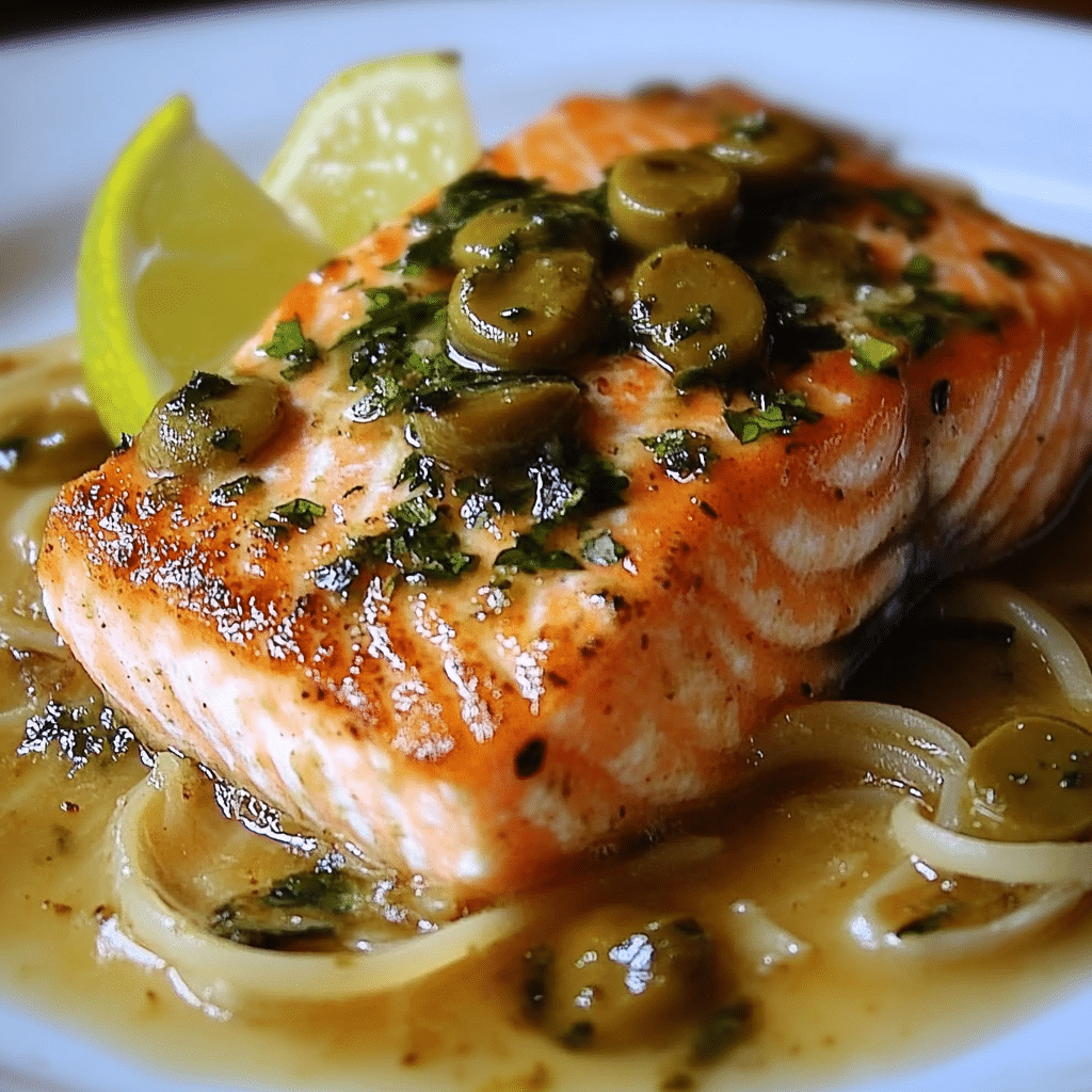 Filete de Salmón al Estilo Piccata con Limón y Aceitunas 43 Filete de Salmón al Estilo Piccata con Limón y Aceitunas
