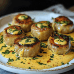 Medallones de res con salsa cremosa de mostaza