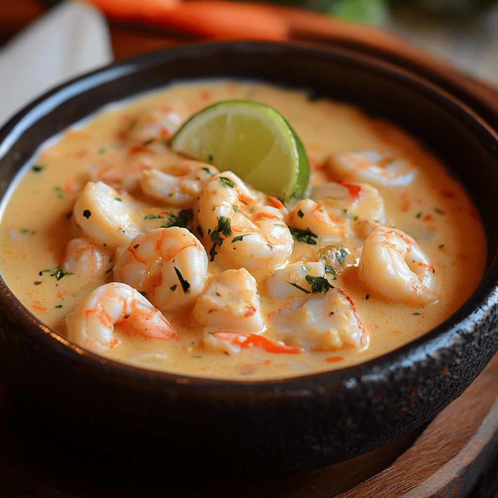Crema de Mariscos con Cangrejo y Camarones