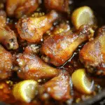 Deliciosas alitas de limón y ajo en la freidora