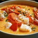 Sopa Bisque de Mariscos con Cangrejo, Camarón y Langosta