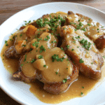 Filetes de cerdo en salsa de cebolla