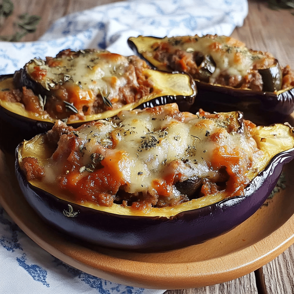 Berenjenas Rellenas con Verduras y Carne 91 Berenjenas Rellenas con Verduras y Carne