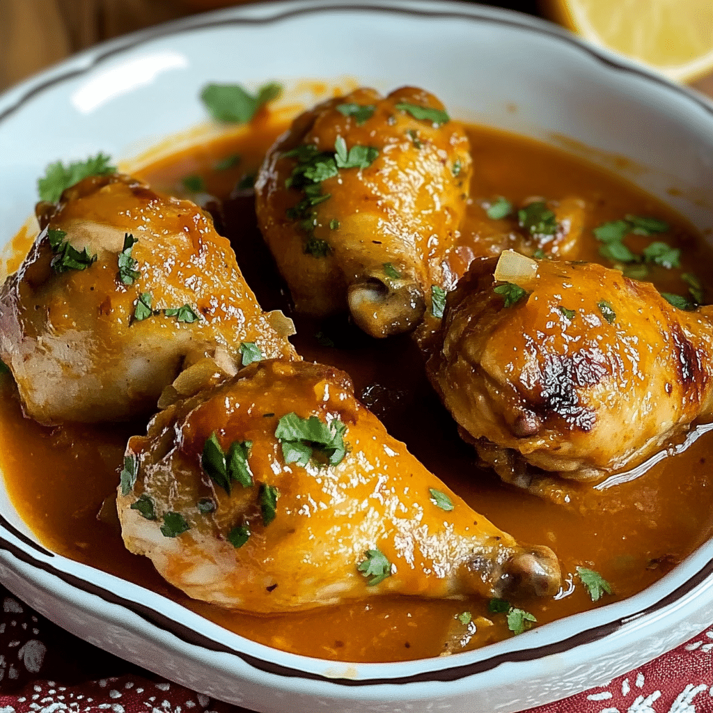 Muslos de Pollo en Salsa de Naranja
