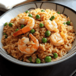 Arroz frito chino con camarones