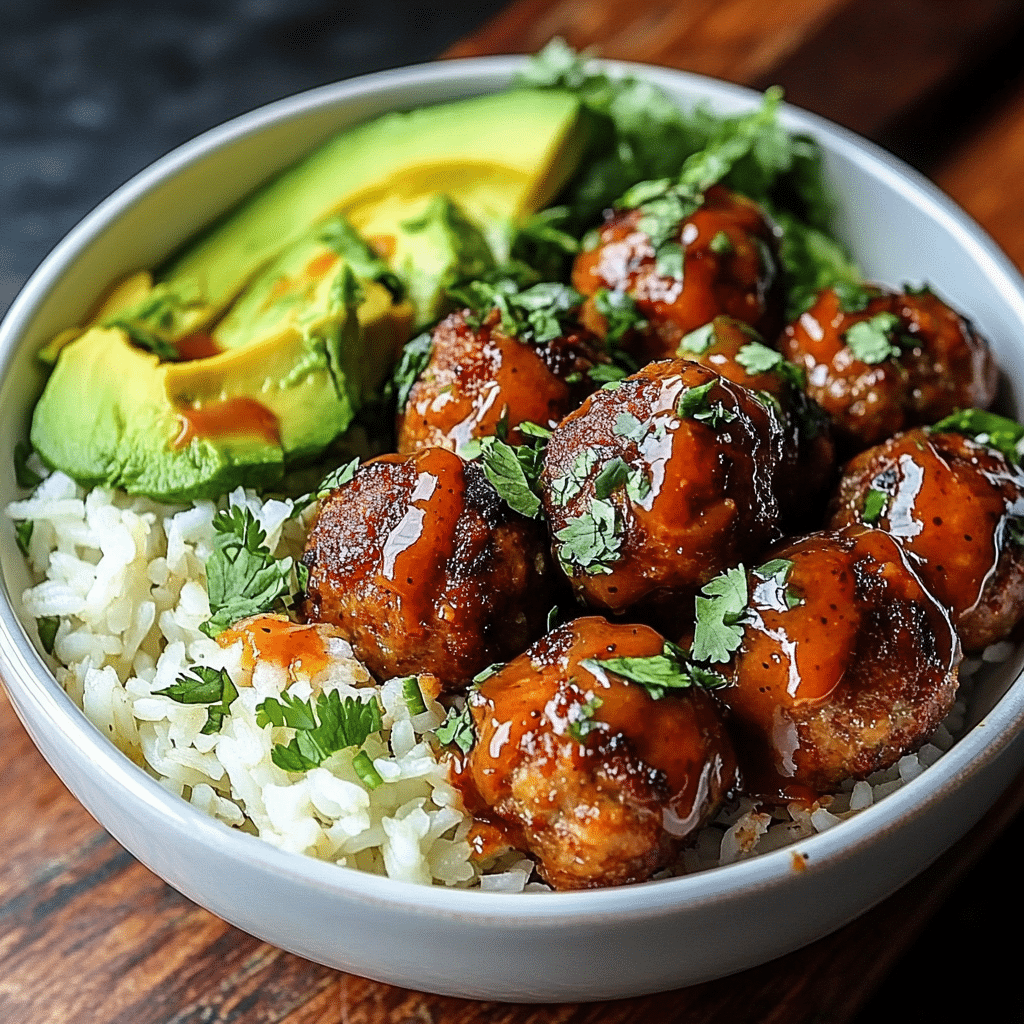 Barbecue Meatball Bowls con Aguacate: Receta Asombrosa
