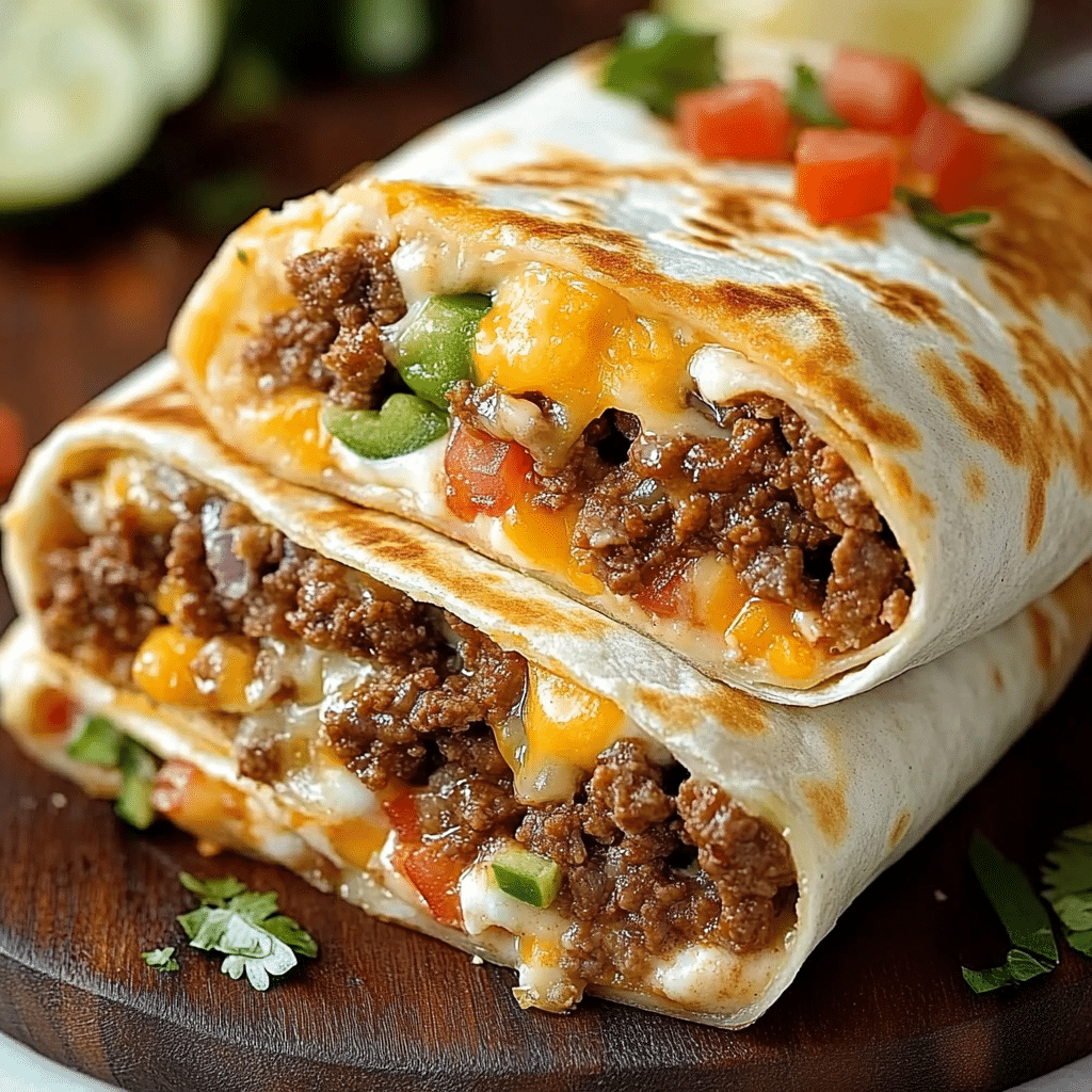 Delicia de burritos de carne con queso