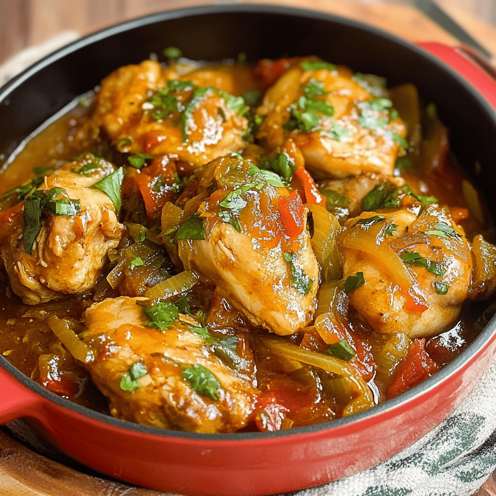 Contramuslos de pollo guisados