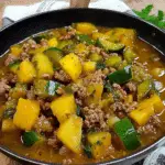 Calabacitas Con Carne Molida En Salsa Verde