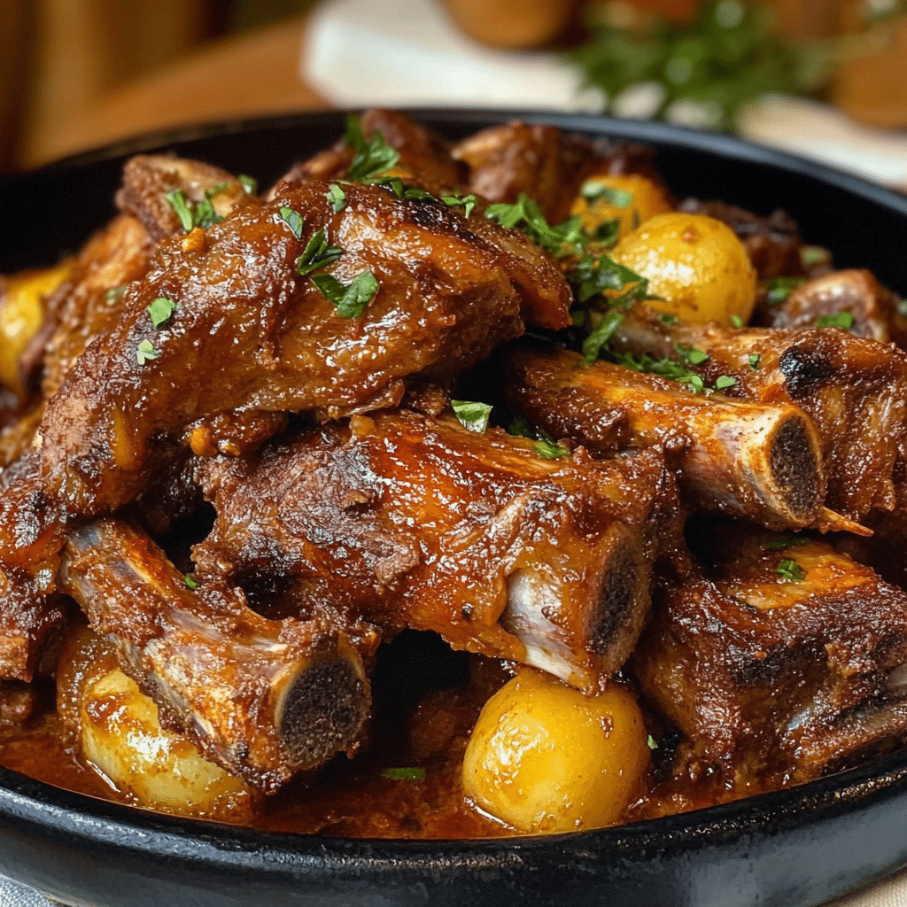 Costillas de cerdo al ajillo