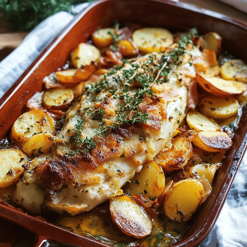 Lubina al horno con patatas y boniato