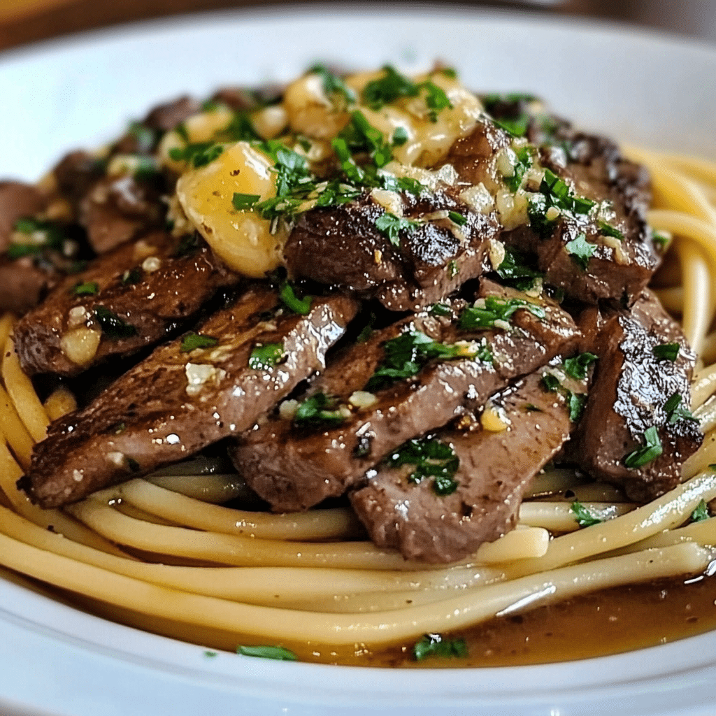 Carne de Res con Miel y Ajo con Pasta 75 Carne de Res con Miel y Ajo con Pasta
