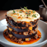Timbal de moussaka griega
