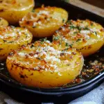 Papas Aplastadas al Horno con Ajo y Parmesano