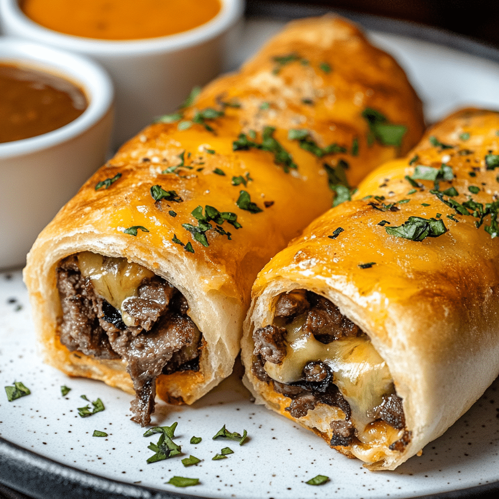 Sanguchitos de Philly Cheesesteak con Queso