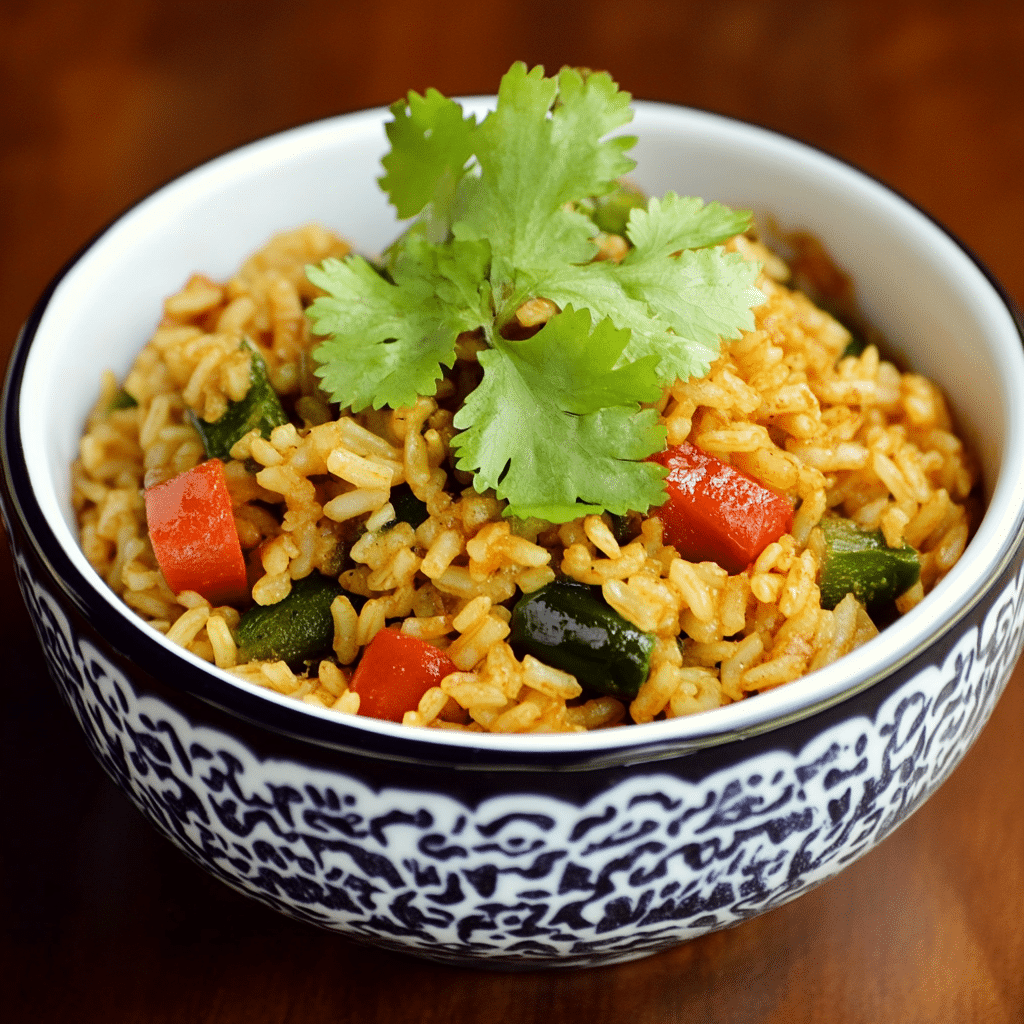 Arroz Mexicano hecho con chiles poblanos
