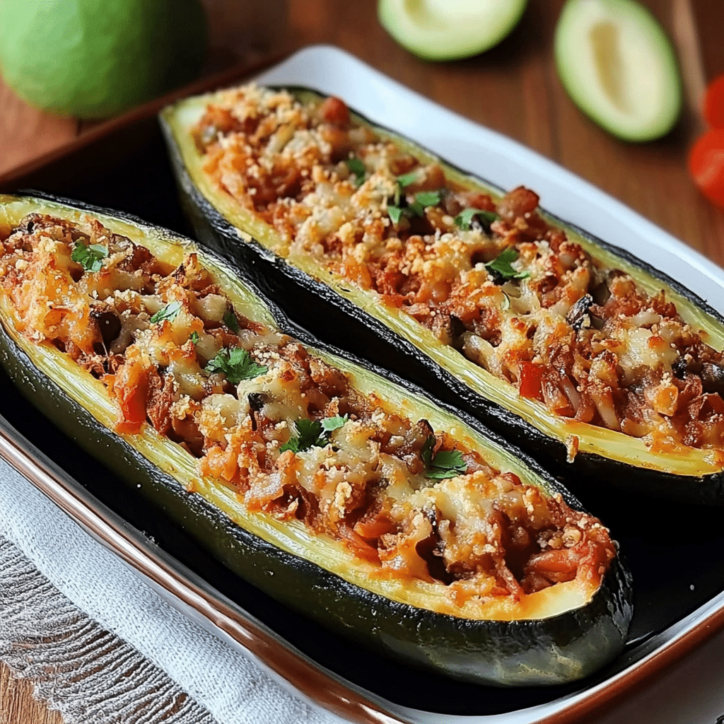Calabacines rellenos de atún ligeros y fáciles