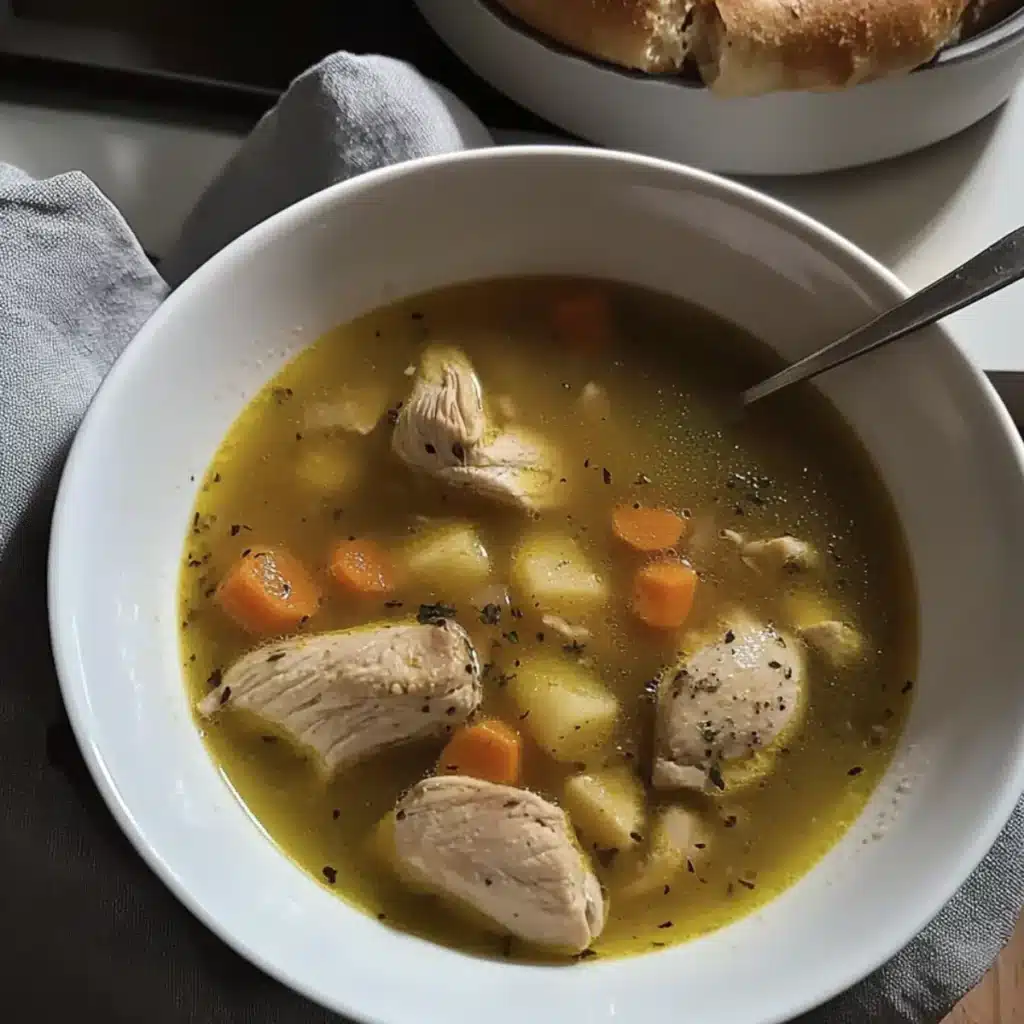 Sopa de Pollo Súper Fácil en Solo Minutos: Receta Casera que Amarás