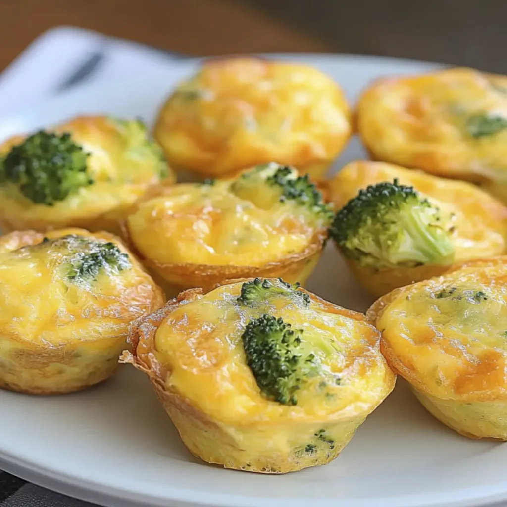 Mini Frittatas de Brócoli y Cheddar - Receta Fácil