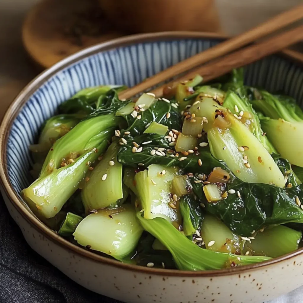 Bok Choy con Ajonjolí y Jengibre - Receta Fácil y Rápida